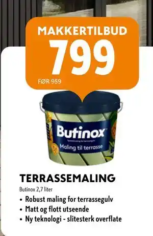 Byggmakker TERRASSEMALING tilbud
