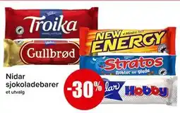 Spar Nidar sjokoladebarer tilbud