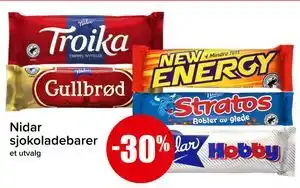 Spar Nidar sjokoladebarer tilbud