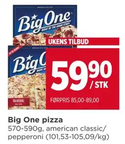 Meny Big One pizza tilbud