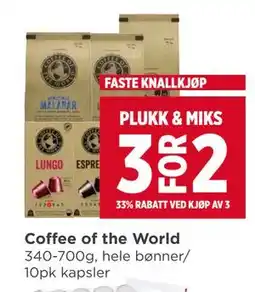 Meny Coffee of the World tilbud