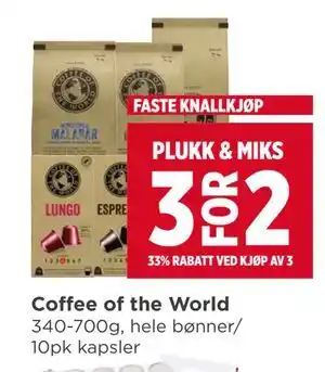 Meny Coffee of the World tilbud