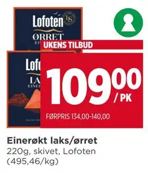 Meny Einerøkt laks/ørret tilbud