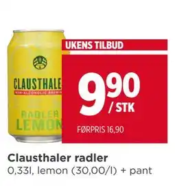Meny Clausthaler radler tilbud