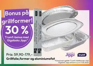Gigaboks Grillfolie,former og aluminiumsfat tilbud