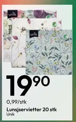 Gigaboks Lunsjservietter 20 stk tilbud