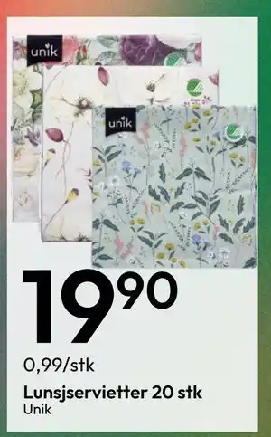 Gigaboks Lunsjservietter 20 stk tilbud