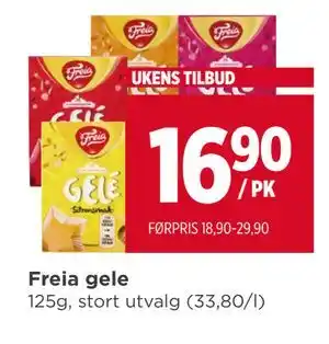 Meny Freia gele tilbud