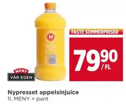 Meny Nypresset appelsinjuice tilbud