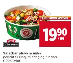 Meny Salatbar plukk & miks tilbud