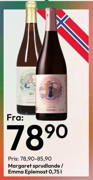 Gigaboks Margaret sprudlande / Emma Eplemost 0,75 l tilbud