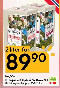 Gigaboks Eplejuice / Eple & Solbær 2 l tilbud