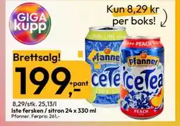 Gigaboks Iste fersken / sitron 24 x 330 ml tilbud