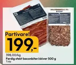 Gigaboks Ferdig stekt baconbiter/skiver 500 g tilbud