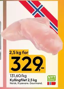 Gigaboks Kyllingfilet 2,5 kg tilbud