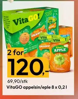 Gigaboks VitaGO appelsin/eple 8 x 0,2 l tilbud