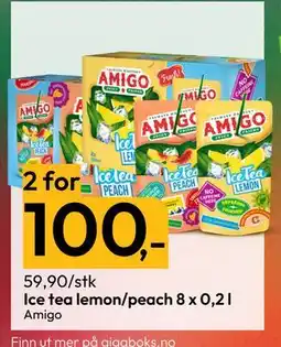Gigaboks Ice tea lemon/peach 8 x 0,2 l tilbud