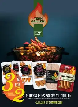 Coop Mega plukk & miks pølser til grillen tilbud