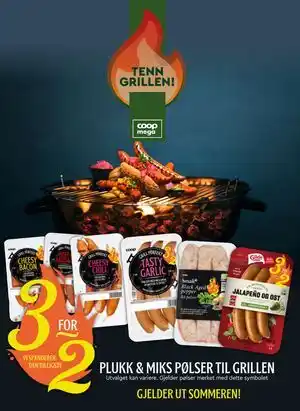 Coop Mega plukk & miks pølser til grillen tilbud