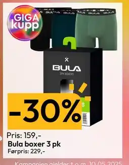 Gigaboks Bula boxer 3 pk tilbud