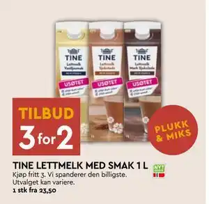 Coop Mega TINE LETTMELK MED SMAK 1 L tilbud