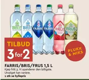 Coop Mega FARRIS/BRIS/FRUS 1,5 L tilbud