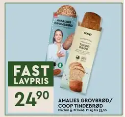 Coop Mega AMALIES GROVBRØD/ COOP TINDEBRØD tilbud