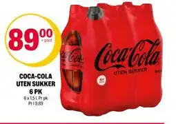 Coop Extra COCA-COLA UTEN SUKKER 6 PK tilbud
