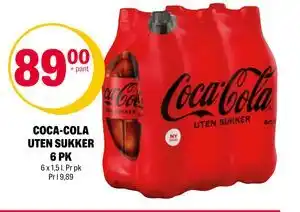 Coop Extra COCA-COLA UTEN SUKKER 6 PK tilbud