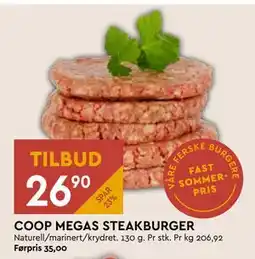 Coop Mega COOP MEGAS STEAKBURGER tilbud