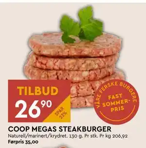 Coop Mega COOP MEGAS STEAKBURGER tilbud