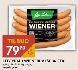 Coop Mega LEIV VIDAR WIENERPØLSE 14 STK tilbud