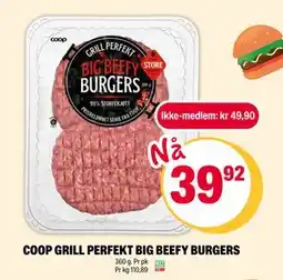 Coop Extra COOP GRILL PERFEKT BIG BEEFY BURGERS tilbud