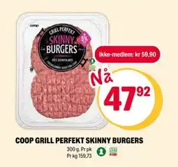Coop Extra COOP GRILL PERFEKT SKINNY BURGERS tilbud