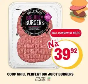 Coop Extra COOP GRILL PERFEKT BIG JUICY BURGERS tilbud