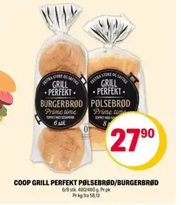 Coop Extra COOP GRILL PERFEKT PØLSEBRØD/BURGERBRØD tilbud