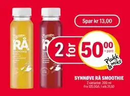 Coop Extra SYNNØVE RÅ SMOOTHIE tilbud