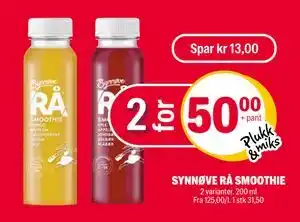 Coop Extra SYNNØVE RÅ SMOOTHIE tilbud