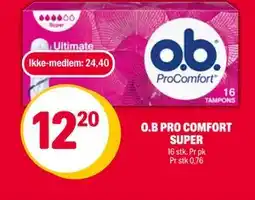 Coop Extra O.B PRO COMFORT SUPER tilbud