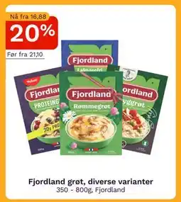Oda Fjordland grøt, diverse varianter tilbud