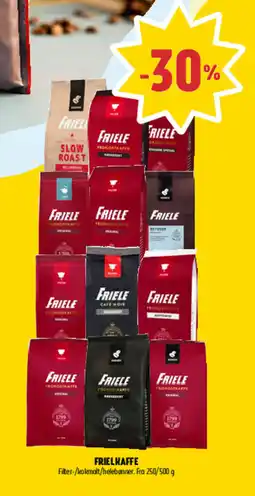 Coop Prix FRIELE kaffe filter-/kokmolt/helebønner tilbud