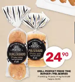 Matkroken Grill perfekt prime time burger-/pølsebrød tilbud