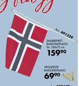 Sparkjøp SNURREFRITT BALKONGFLAGG Str. 100x72 cm tilbud