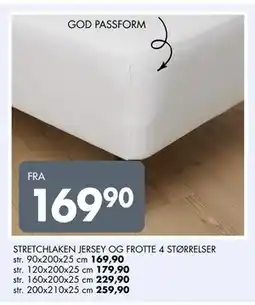 Sparkjøp STRETCHLAKEN JERSEY OG FROTTE 4 STØRRELSER tilbud