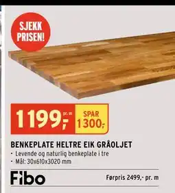 Montér BENKEPLATE HELTRE EIK GRÅOLJET tilbud
