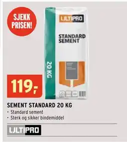 Montér SEMENT STANDARD 20 KG tilbud