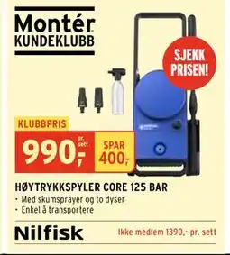 Montér HØYTRYKKSPYLER CORE 125 BAR tilbud