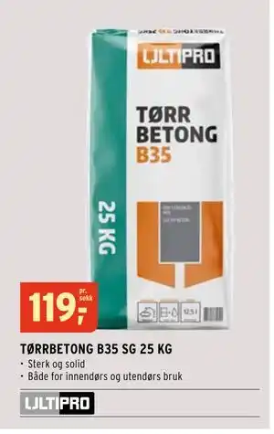 Montér TØRRBETONG B35 SG 25 KG tilbud
