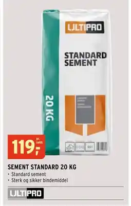 Montér SEMENT STANDARD 20 KG tilbud