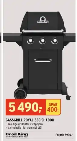 Montér GASSGRILL ROYAL 320 SHADOW tilbud